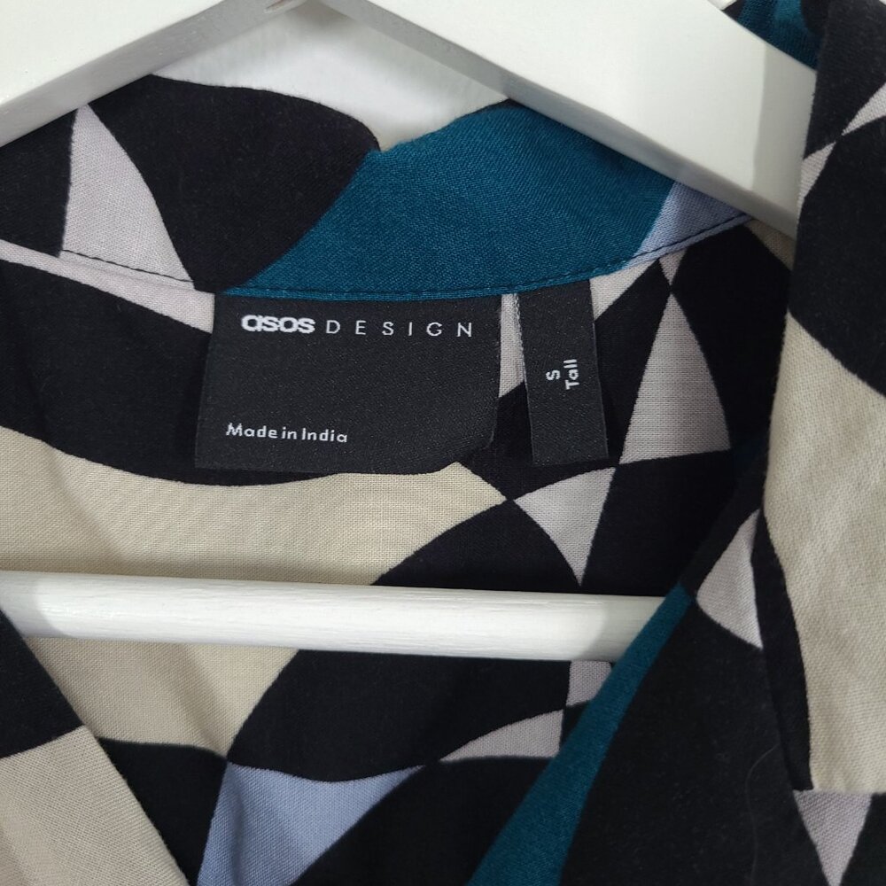 Asos Abstract Pattern Button Down Shirt - Small T… - image 5